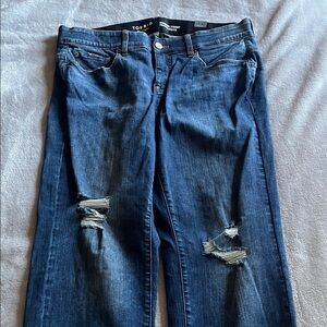 Torrid Women's Dark Blue Distressed Boyfriend Jeans